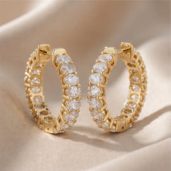 2.24 CT Oval Diamond Hoop Earrings