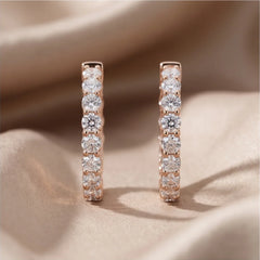 3.24 CT Round Diamond Hoop Earring
