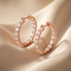 3.24 CT Round Diamond Hoop Earring