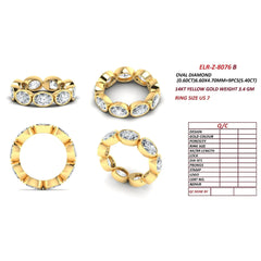 5.40 CT East-West Oval Bezel Diamond Full Eternity Ring