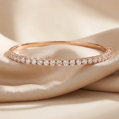 3.91 CT Round Half Eternity Bangle