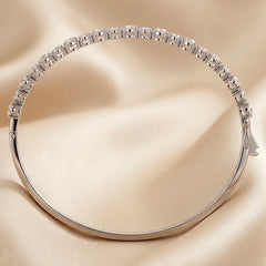 10.70 CT Round Diamond Half Eternity Bangle