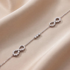 0.54 CT Diamond Infinity & Initial Chain Bracelet