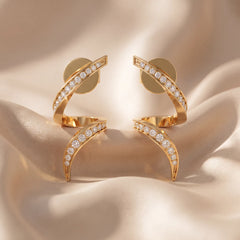 0.41 CT Diamond Pavé Ribbon Twist Earrings