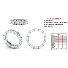 4.20 CT East-West Emerald-cut Diamond Full Eternity Ring