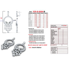 23.5 CT Open Circle Chandelier Earrings