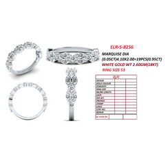 1.20 CT Marquise Cluster Half Eternity Ring