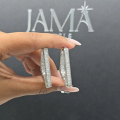 10.70 CT Triangle Shape Hoop Earring (Ready for Delivery)