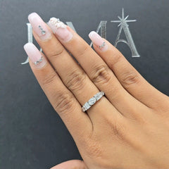 1.30 CT Muli Shape Half Eternity Lab Diamond Ring (Ready for Delivery)