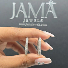 2 CT Lab Diamond Hoop Earring with Round Diamonds (Ready for Delivery)