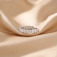 2.04 CT Oval Cut Half Eternity Band