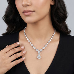 54 CT Pear Diamond Necklace