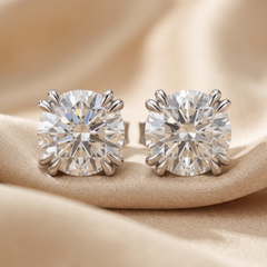 1.70 CT Round Diamond Solitaire Stud Earrings