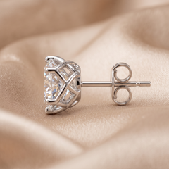 1.70 CT Round Diamond Six Prong Solitaire Stud Earrings