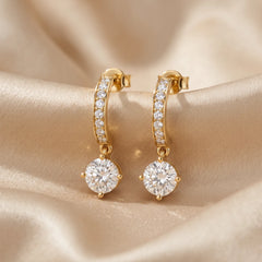 1.46 CT Diamond Solitaire Drop Earrings