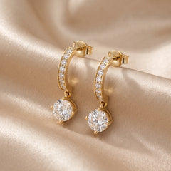 1.46 CT Diamond Solitaire Drop Earrings