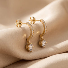 1.46 CT Diamond Solitaire Drop Earrings
