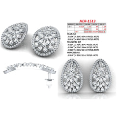 6.06 CT Multi Shape Diamond Floral Cluster Stud Earrings