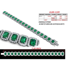 23.22 CT Emerald & Round Diamond Bracelet