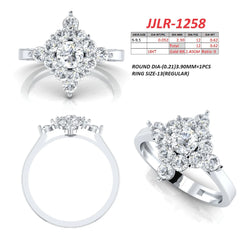 0.83 CT Round Diamond Halo Cluster Ring