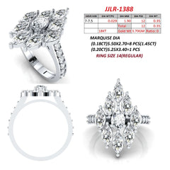 2.00 CT Marquise & Round Diamond Cluster Ring