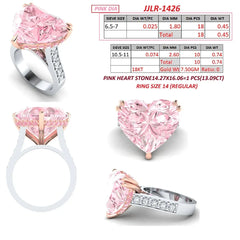 14.28 CT Pink Heart Halo Ring