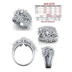 3.28 CT Marquise, Pear & Round Diamond Flower Cluster Ring