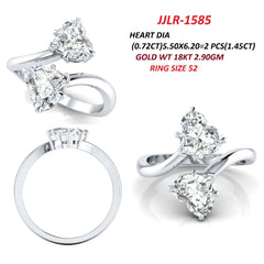 1.45 CT Heart Diamond Toi et Moi Bypass Ring
