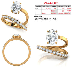 1.40 CT Oval & Round Diamond Bypass Ring