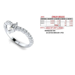 0.44 CT Marquise Cut Lab Diamond Ring