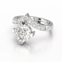 3.02 CT Round Cut Classic Lab Diamond Ring