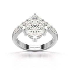 3.02 CT Round Cut Classic Lab Diamond Ring