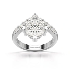 3.02 CT Round Cut Classic Lab Diamond Ring