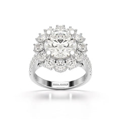 3.61 CT Round Cut Hidden Halo Lab Diamond Ring