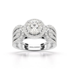 1.72 CT Halo Round Cut Lab Diamond Ring