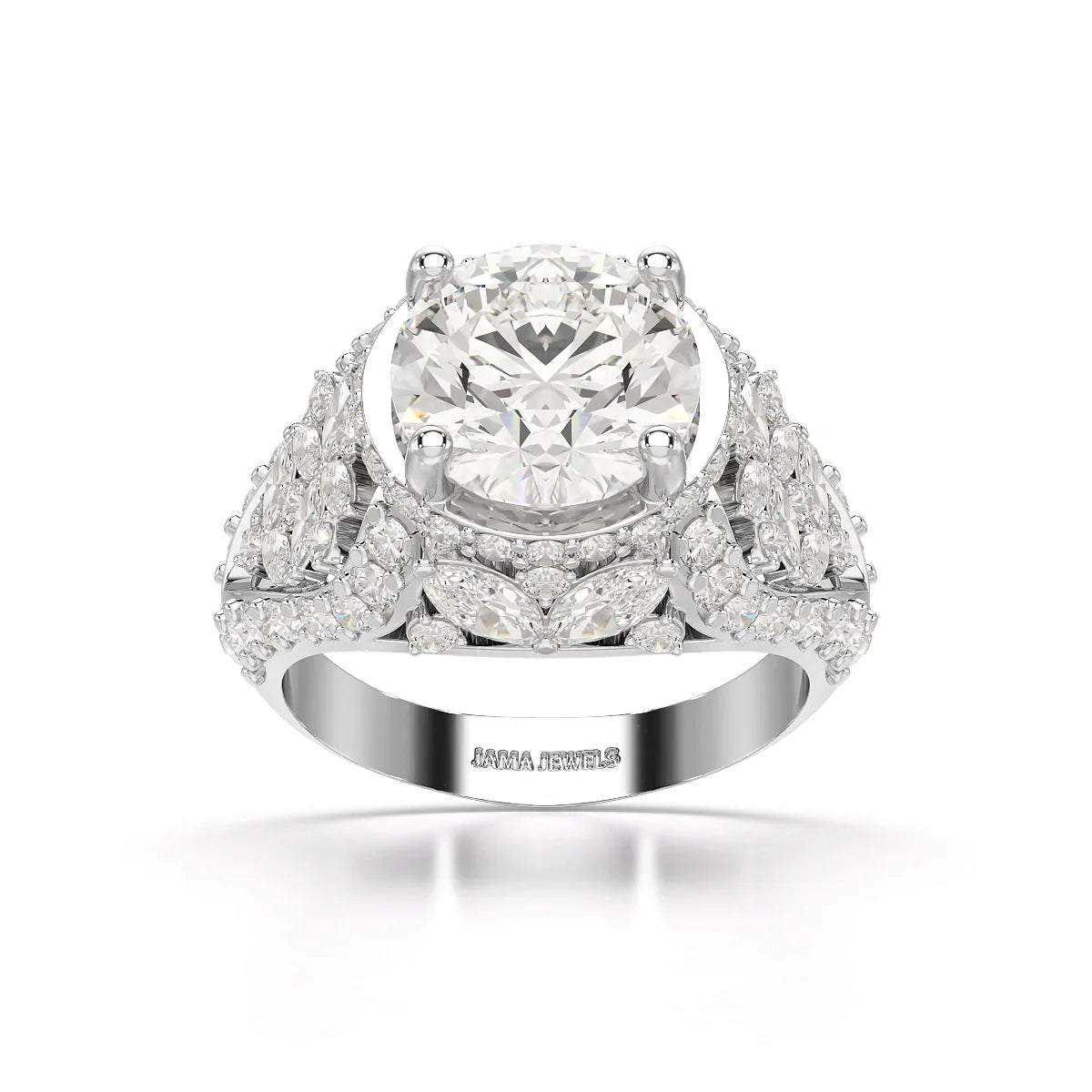 4.16 CT Round Cut Halo Engagement Lab Diamond Ring