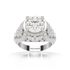 4.16 CT Round Cut Halo Engagement Lab Diamond Ring