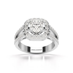 1.72 CT Round Cut Halo Lab Diamond Ring