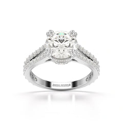 2.65 CT Round Cut Hidden Halo Lab Diamond Ring