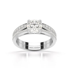 1.45 CT Round Cut Layered Lab Diamond Ring