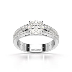 1.45 CT Round Cut Layered Lab Diamond Ring