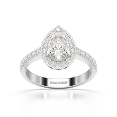 2.24 CT Pear Cut Halo Lab Diamond Ring