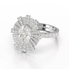 1.93 CT Oval Cut Halo Lab Diamond Ring