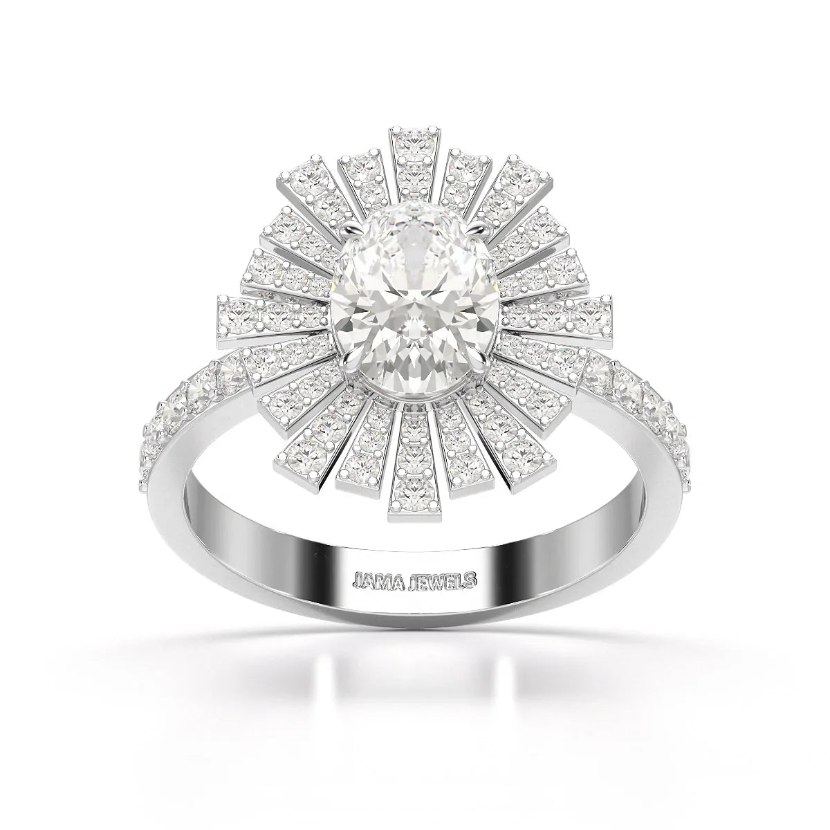 1.93 CT Oval Cut Halo Lab Diamond Ring