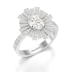 1.93 CT Oval Cut Halo Lab Diamond Ring