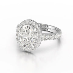 3.48 CT Oval Cut Halo Lab Diamond Ring