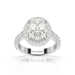 2.9 CT Oval Cut Halo Lab Diamond Ring