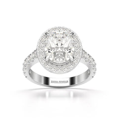 3.48 CT Oval Cut Halo Lab Diamond Ring