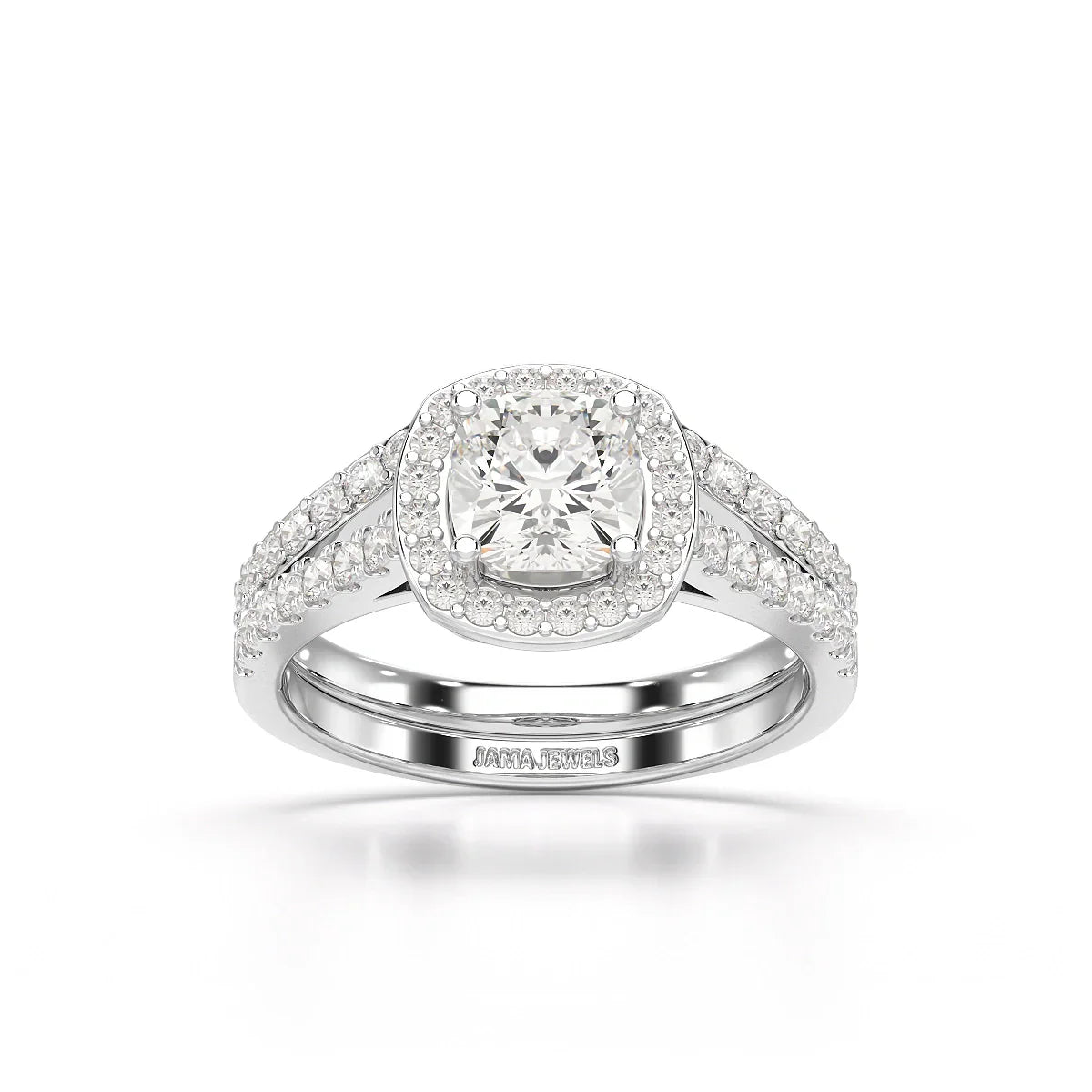 1.77 CT Cushion Cut Halo Layered Lab Diamond Ring