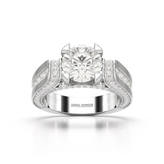 3.37 CT Cushion Cut Solitaire Halo Lab Diamond Ring